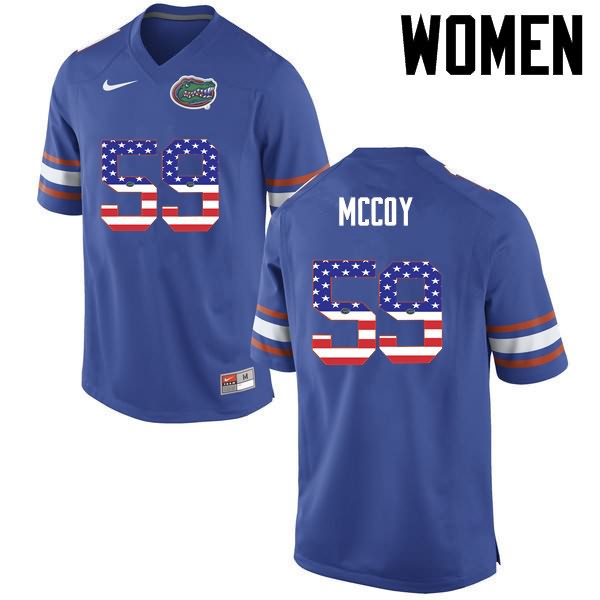 NCAA Florida Gators T.J. McCoy Women's #59 USA Flag Fashion Nike Blue Stitched Authentic College Football Jersey VWK2464EK